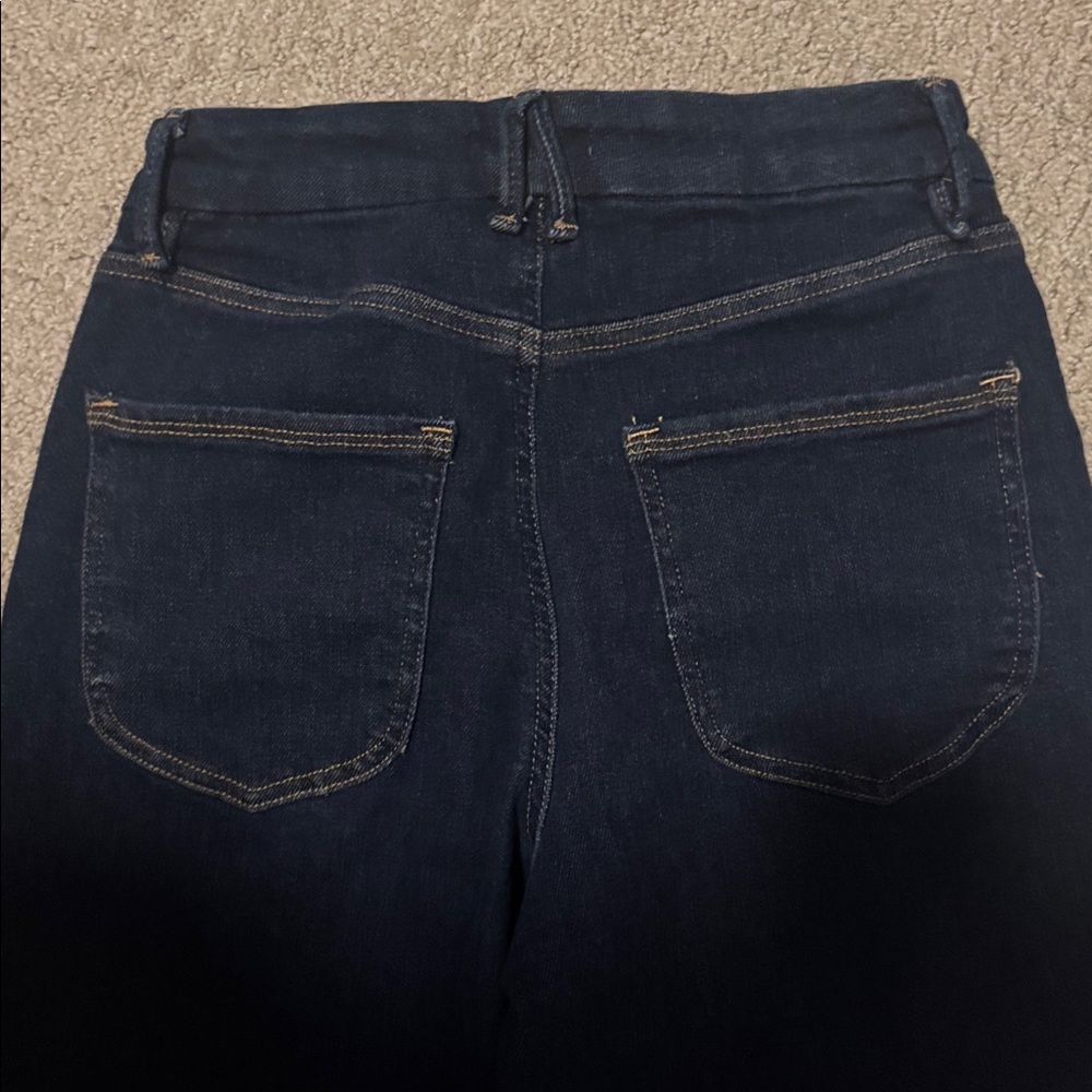 Good American Good Waist Palazzo dark blue denim size 4/27 - Picture 6 of 7